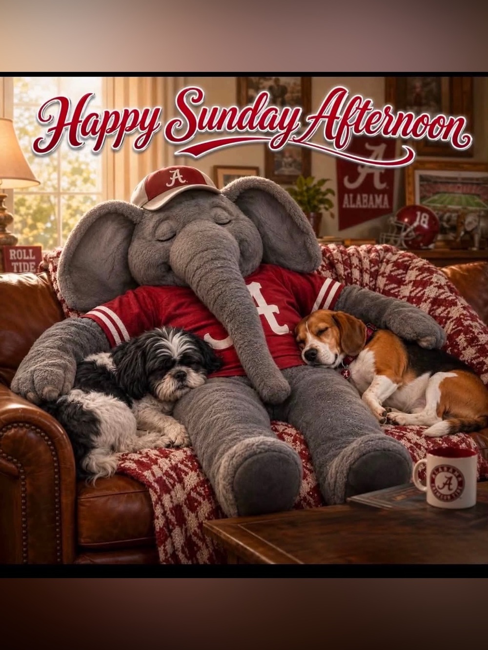 Collegiate Plush Elephant Dog Bed Cover in Red